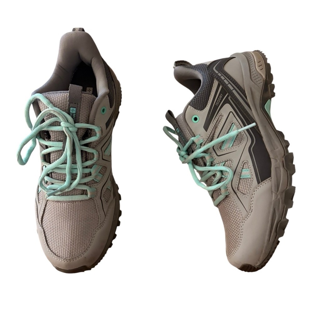 Mountain Warehouse IsoDry Trail Shoes Size 8 Grey Mint Waterproof Athletic
